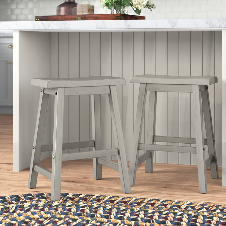 Gray wood counter online height stools